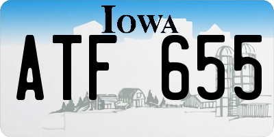 IA license plate ATF655