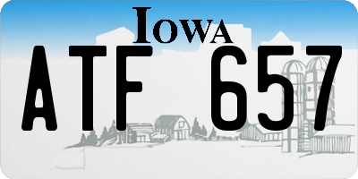 IA license plate ATF657