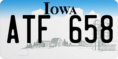 IA license plate ATF658