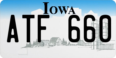 IA license plate ATF660