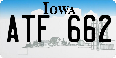 IA license plate ATF662