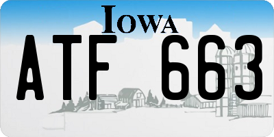 IA license plate ATF663