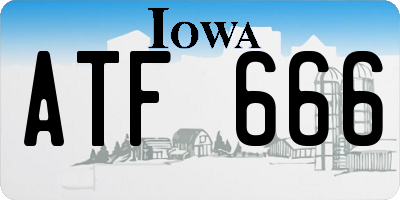 IA license plate ATF666