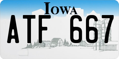 IA license plate ATF667