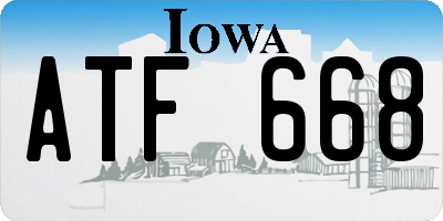 IA license plate ATF668