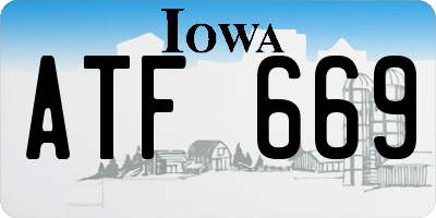 IA license plate ATF669