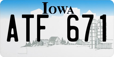 IA license plate ATF671