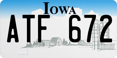 IA license plate ATF672