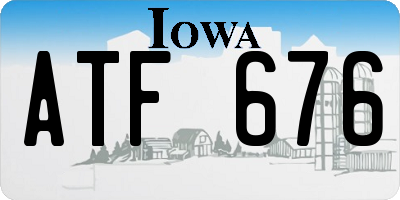 IA license plate ATF676