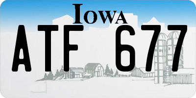 IA license plate ATF677