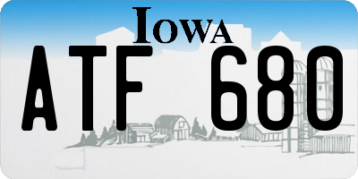 IA license plate ATF680
