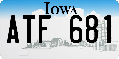 IA license plate ATF681