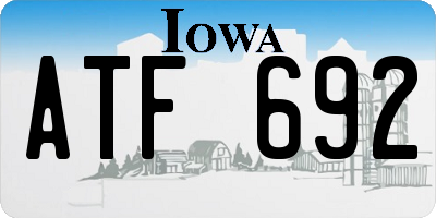 IA license plate ATF692