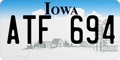 IA license plate ATF694