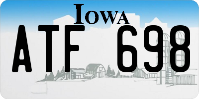 IA license plate ATF698