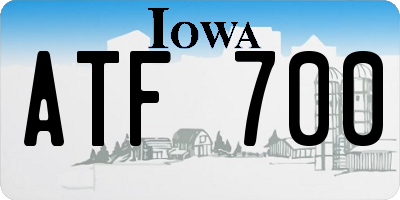 IA license plate ATF700