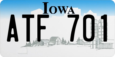 IA license plate ATF701