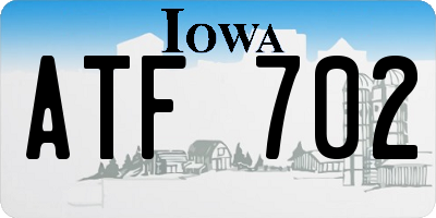 IA license plate ATF702