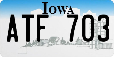 IA license plate ATF703
