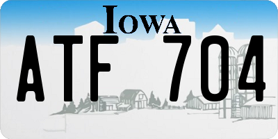 IA license plate ATF704