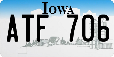 IA license plate ATF706