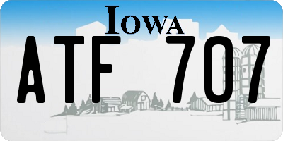 IA license plate ATF707
