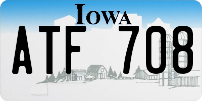IA license plate ATF708