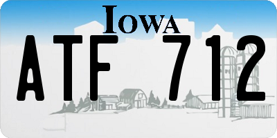 IA license plate ATF712