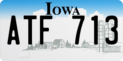 IA license plate ATF713