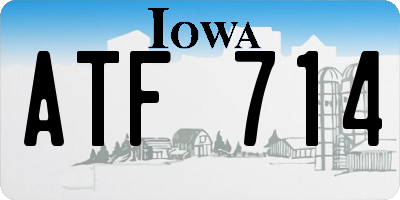 IA license plate ATF714
