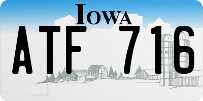 IA license plate ATF716