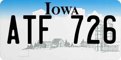 IA license plate ATF726