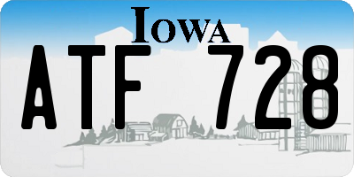 IA license plate ATF728