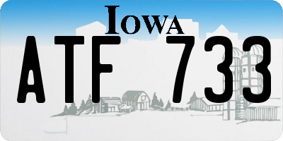 IA license plate ATF733