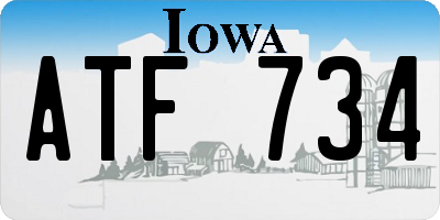 IA license plate ATF734