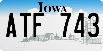 IA license plate ATF743