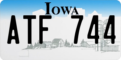IA license plate ATF744