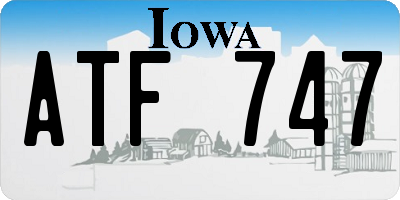 IA license plate ATF747