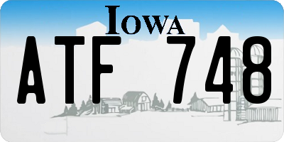 IA license plate ATF748