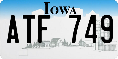IA license plate ATF749
