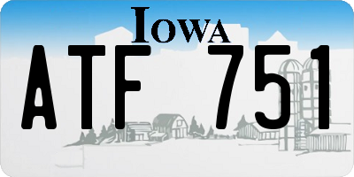 IA license plate ATF751