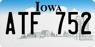 IA license plate ATF752