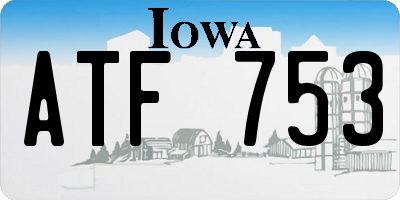 IA license plate ATF753