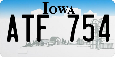 IA license plate ATF754