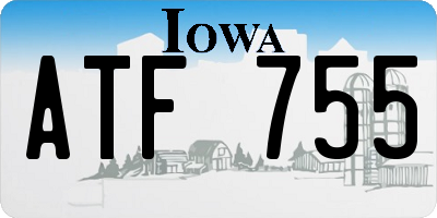 IA license plate ATF755