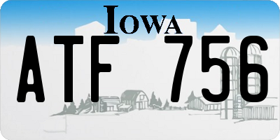 IA license plate ATF756
