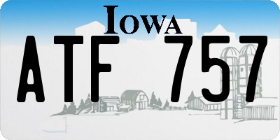 IA license plate ATF757