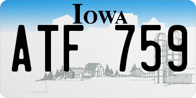 IA license plate ATF759