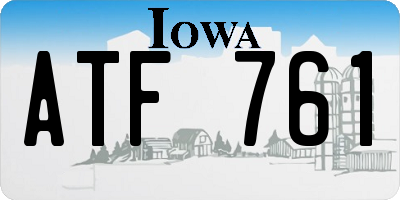 IA license plate ATF761