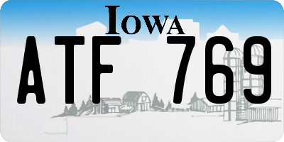 IA license plate ATF769